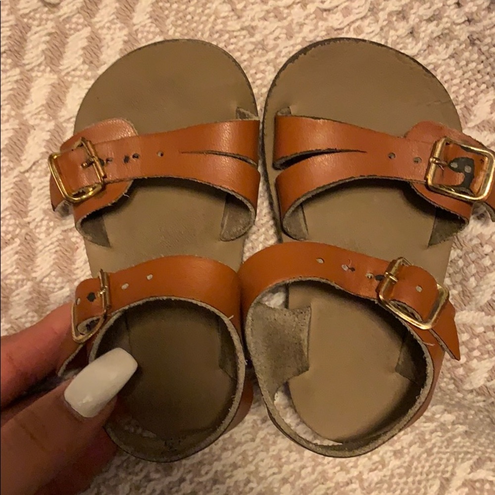 Brown surfer sandals